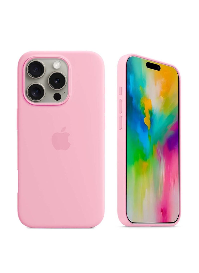 Wtech - Apple iPhone 16 Pro 2024 Premium Soft Liquid Silicone Case Cover - Hot Pink - Image 1
