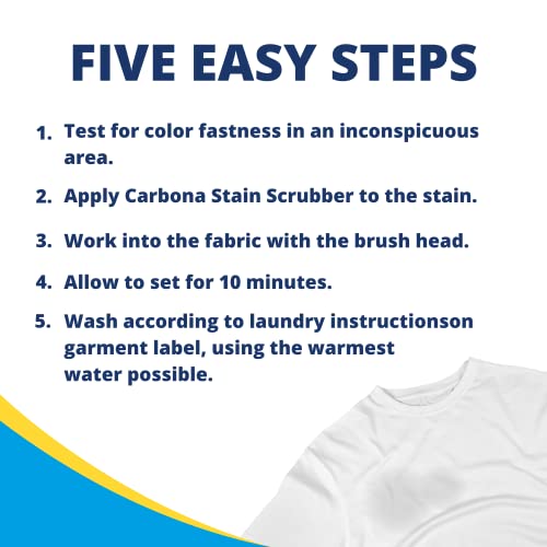 Carbona Laundry Stain Scrubber | Bio-Enzyme Stain Remover | Eliminates Fat, Oil, Blood, Milk, Fruit, Ketchup, Vegetables & Baby Food Stains | Save On Skin & Washable Fabrics | 1 Pack, 8.4 Fl Oz - Image 5