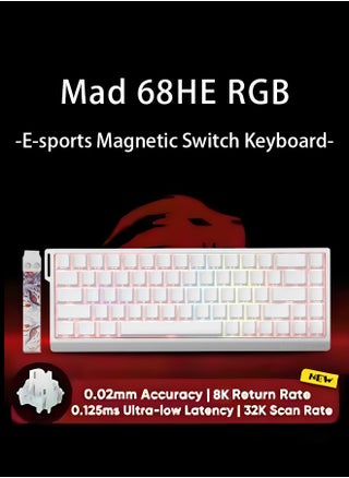 Mad68 HE RGB Mechanical Keyboard Magnetic Switches Hot Swap 8000hz 0.02mm FPS Gaming Keyboard Quick Trigger Birthday Gift White - pzsku/ZCCC4E7E466413F49BF43Z/45/1749025162/6c87967e-05bb-4f56-aeee-02239857b0c9