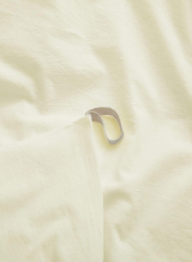 LOVQUE Cream White Cotton Duvet Cover with Zipper Closure, Linen-Like Natural Bedding Set (No Comforter), Queen Size, Duvet Cover (90"x90") x 1, Pillowshams(20"x26") x 2 - Image 4