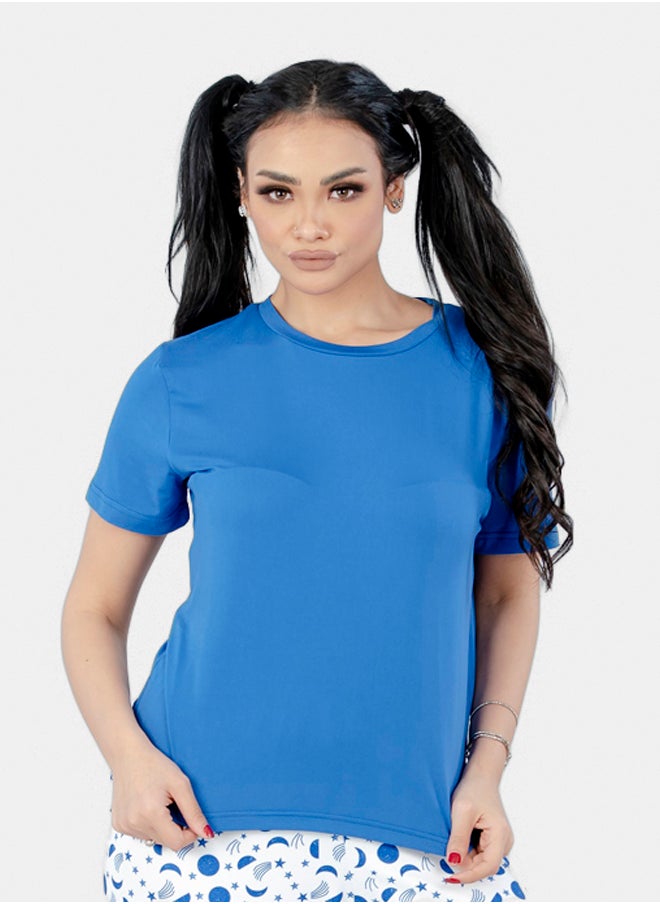 SHECHICK Plain T-Shirt Blue  - Image 2