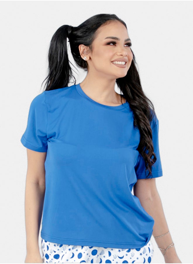 SHECHICK Plain T-Shirt Blue  - Image 5