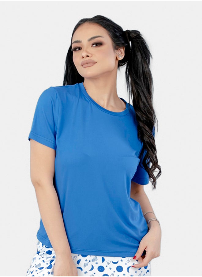 SHECHICK Plain T-Shirt Blue  - Image 3