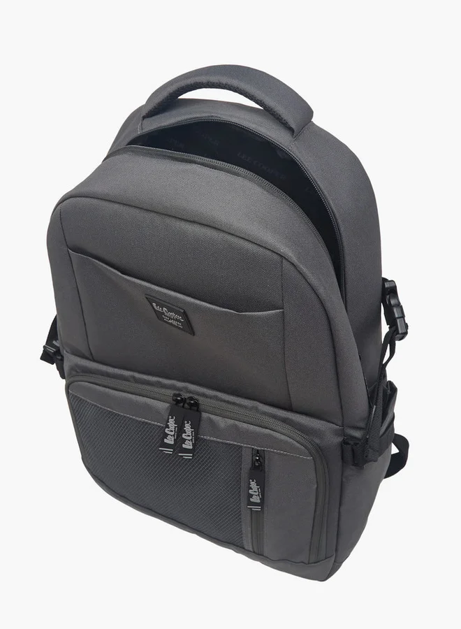 Lee Cooper Boys Panelled School Backpack with Zip Closure and Adjustable Strap - 32x14x46 cm