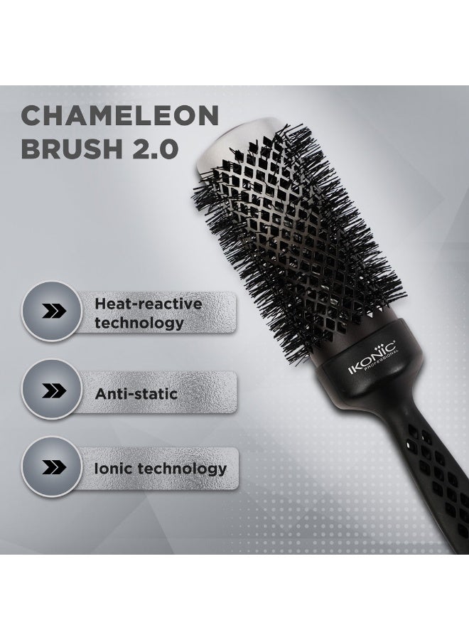Ikonic Blow Dry Round Hair Brush Chameleon- CCB43 - Heat-Reactive Ionic Technology, Anti -Frizz, for Curls, Waves, Straightening, Smoothening & Volumizing,Personal, Professional Use,All Hair Types - Image 2
