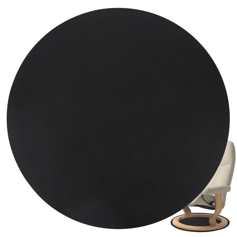 3 BUZZLETT Round Recliner Non-Slip Rubber Furniture Pad - Round Floor Rubber Mat For Recliners Protects Hardwood & Tile Floors From Scratches Round Rail Pad Ideal For Recliners Swivel Chairs Black Pack Of 1 - Image 1