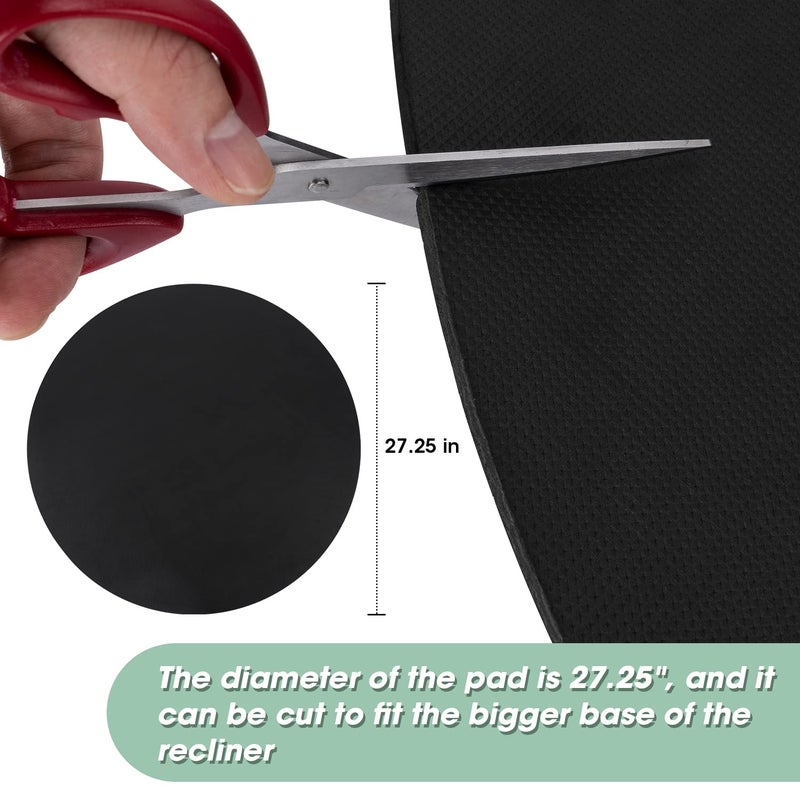 3 BUZZLETT Round Recliner Non-Slip Rubber Furniture Pad - Round Floor Rubber Mat For Recliners Protects Hardwood & Tile Floors From Scratches Round Rail Pad Ideal For Recliners Swivel Chairs Black Pack Of 1 - Image 4