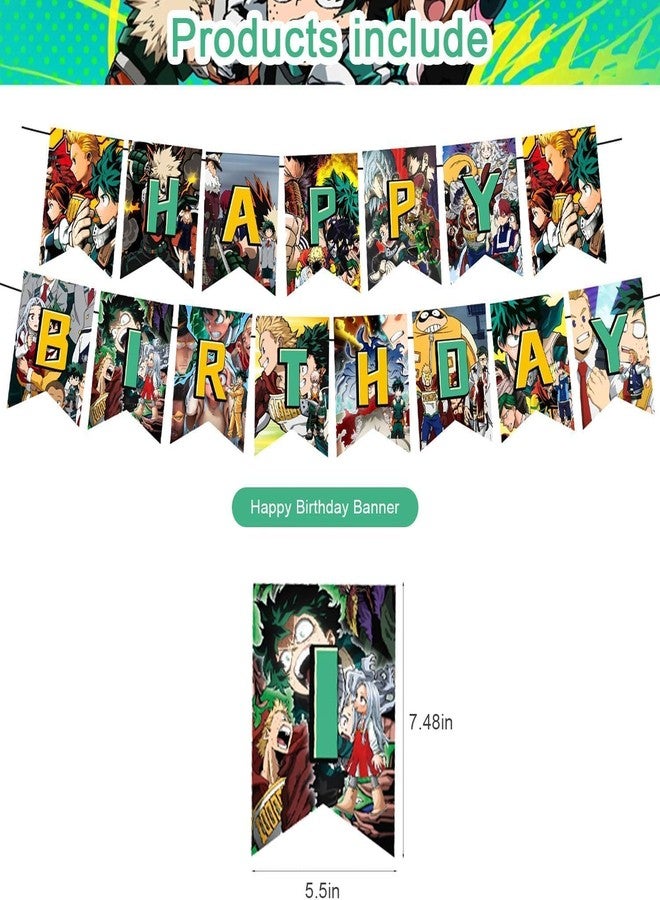 karg Academia of My Hero Party Decorations,Birthday Supplies For Cartoon 4 Includes Banner Cake Topper 12 Cupcake Toppers 18 Balloons - Image 5