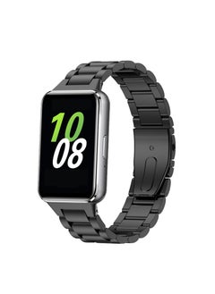 Generic Stainless Steel No Gap Watch Band Compatible with Samsung Galaxy Fit3 Metal Replacement Strap for Samsung Galaxy Fit3 SM-R390 for Women Men (Black)  - Image 1