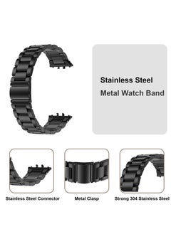 Generic Stainless Steel No Gap Watch Band Compatible with Samsung Galaxy Fit3 Metal Replacement Strap for Samsung Galaxy Fit3 SM-R390 for Women Men (Black)  - Image 4