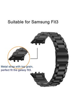 Generic Stainless Steel No Gap Watch Band Compatible with Samsung Galaxy Fit3 Metal Replacement Strap for Samsung Galaxy Fit3 SM-R390 for Women Men (Black)  - Image 3