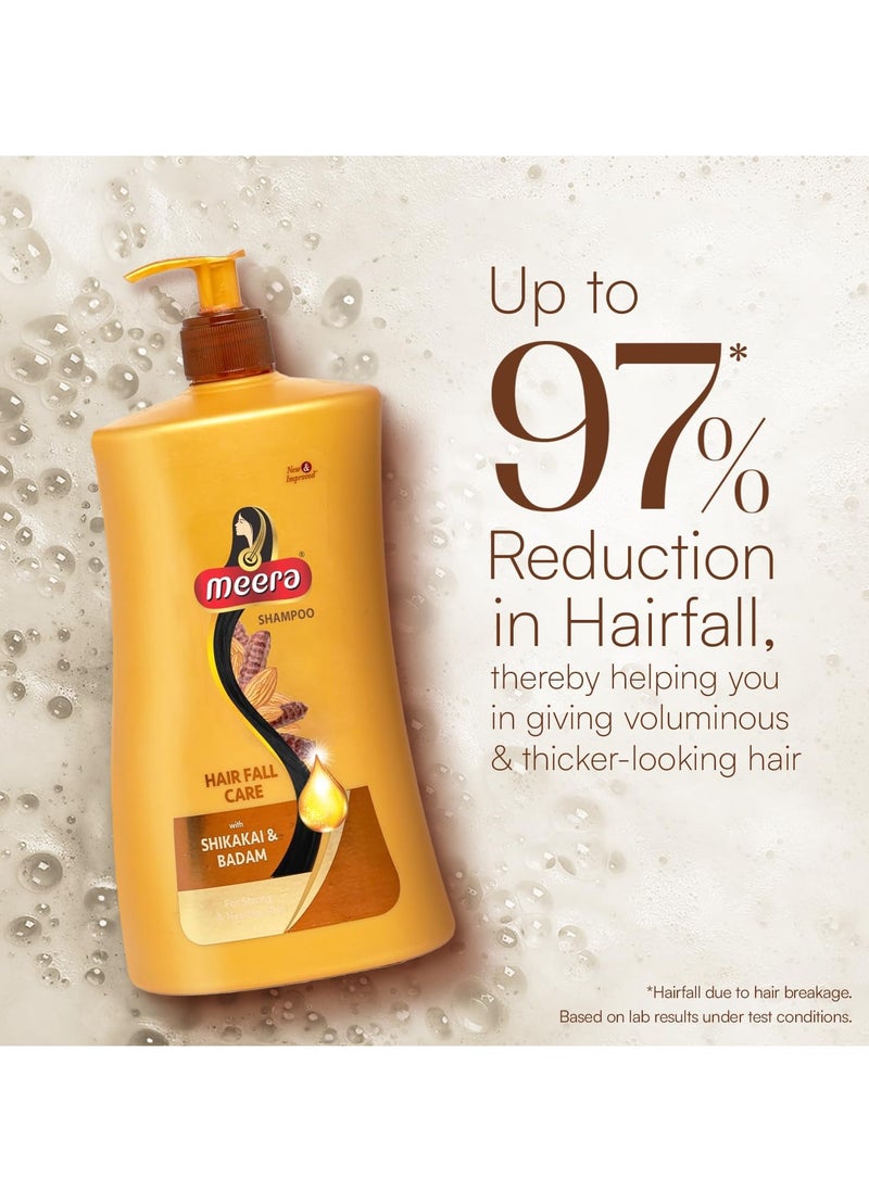 MEERA - Meera Hairfall Care Shampoo | Enriched with Badam & Shikakai | Strengthens & Nourishes Hair | Paraben-Free | For Men & Women | 1 Litre | Healthy, Strong Hair - Image 1
