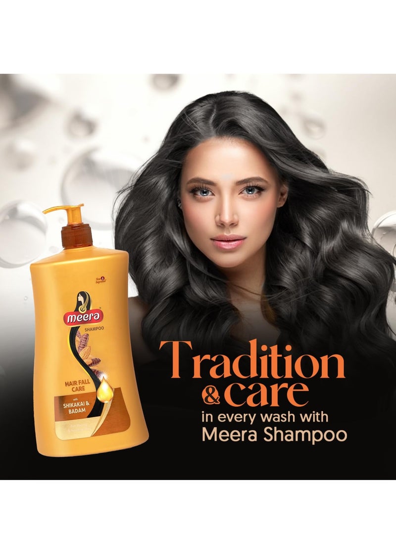 MEERA - Meera Hairfall Care Shampoo | Enriched with Badam & Shikakai | Strengthens & Nourishes Hair | Paraben-Free | For Men & Women | 1 Litre | Healthy, Strong Hair - Image 1