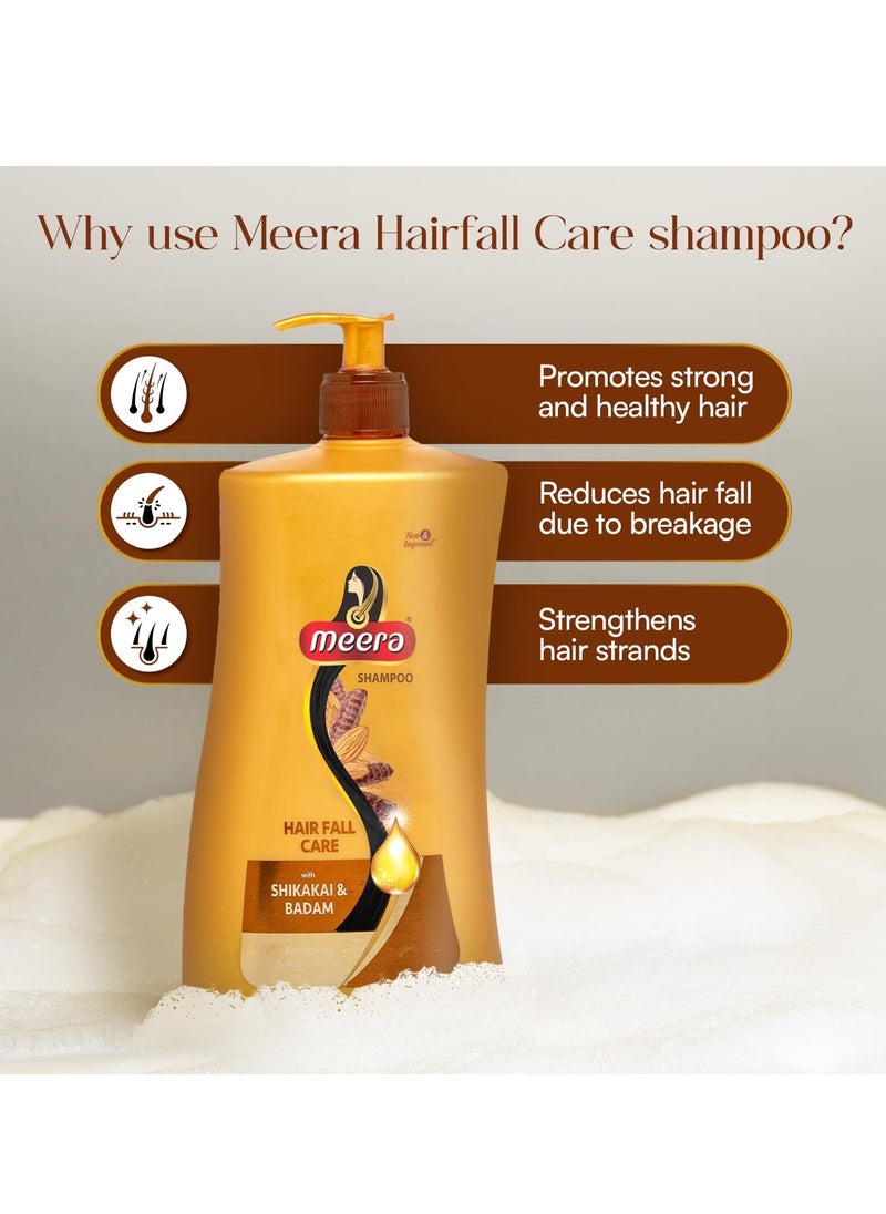 MEERA - Meera Hairfall Care Shampoo | Enriched with Badam & Shikakai | Strengthens & Nourishes Hair | Paraben-Free | For Men & Women | 1 Litre | Healthy, Strong Hair - Image 1