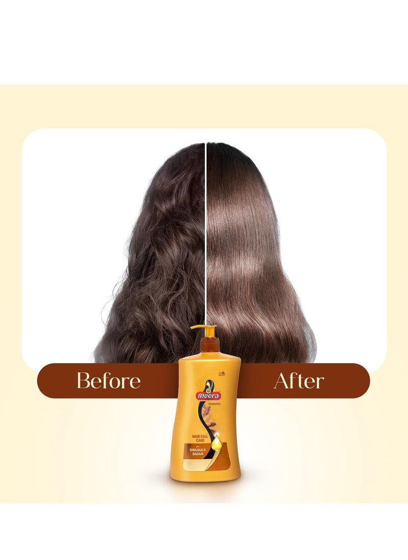 MEERA - Meera Hairfall Care Shampoo | Enriched with Badam & Shikakai | Strengthens & Nourishes Hair | Paraben-Free | For Men & Women | 1 Litre | Healthy, Strong Hair - Image 1
