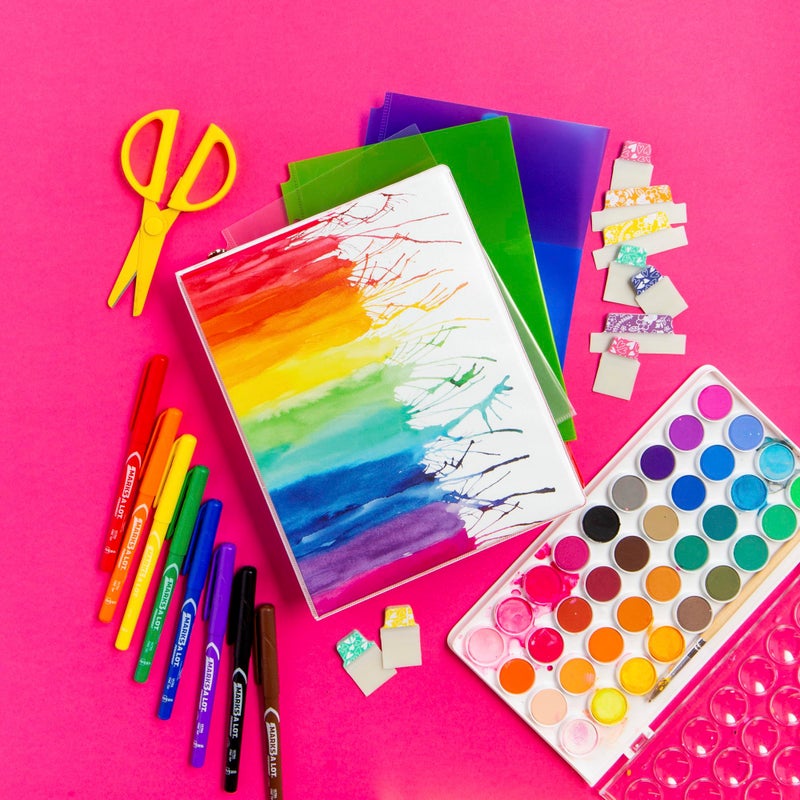 Avery Mini Binders, 5.5" x 8.5", 1 Inch Round Rings, Watercolor Rainbow, Durable Ring Binder, Label Holder (18713) - Image 5