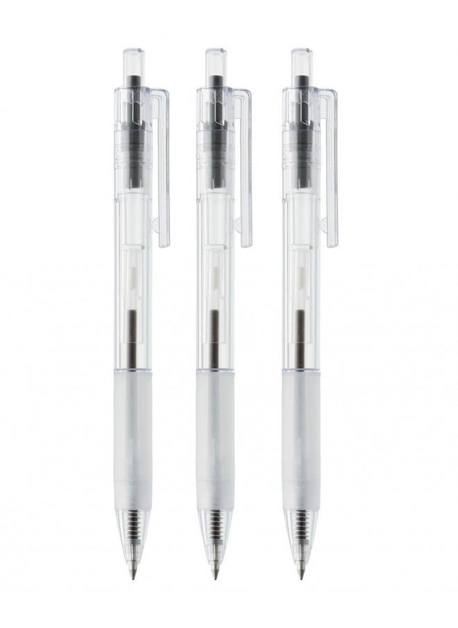 MUJI Muji Polycarbonate Clear Ball Point Gel Pen Black 0.7mm 3pcs 