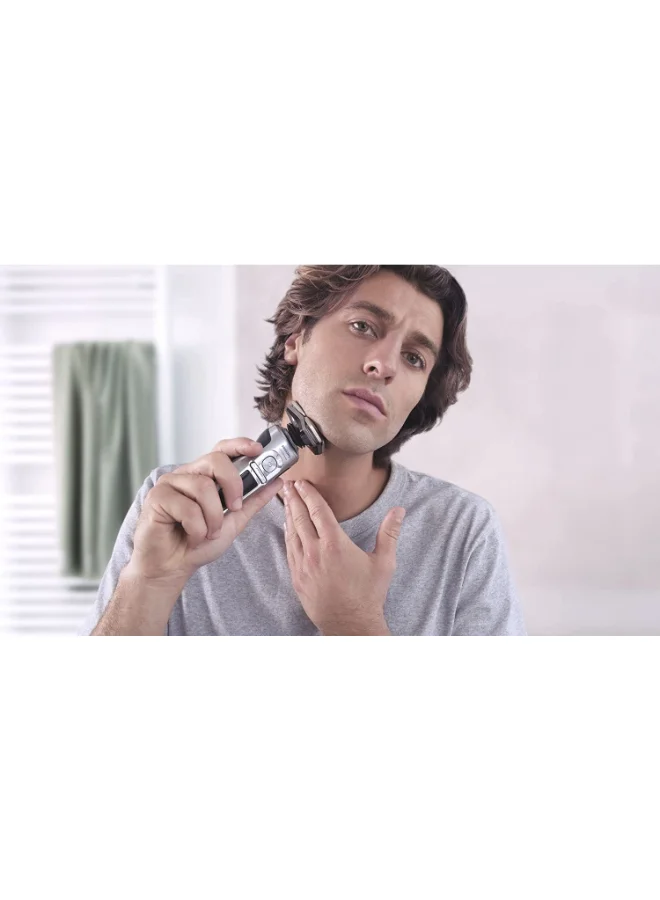 فيليبس ماكينة الحلاقة SP9871/22 من Philips | ماكينة حلاقة كهربائية للحلاقة الرطبة والجافة سلسلة S9000 Prestige | تقنية SkinIQ الذكية لحلاقة مريحة ودقيقة | رؤوس مرنة، شحن لاسلكي | 60 دقيقة من الاستخدام اللاسلكي، مع حقيبة سفر