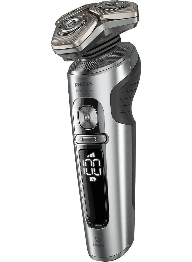 فيليبس ماكينة الحلاقة SP9871/22 من Philips | ماكينة حلاقة كهربائية للحلاقة الرطبة والجافة سلسلة S9000 Prestige | تقنية SkinIQ الذكية لحلاقة مريحة ودقيقة | رؤوس مرنة، شحن لاسلكي | 60 دقيقة من الاستخدام اللاسلكي، مع حقيبة سفر