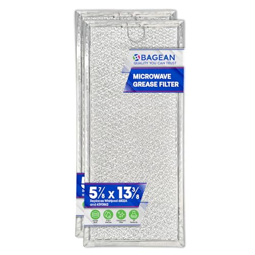 Bagean Microwave Filter Replacement 13.30” x 5.85” for 6802A 4393862 Whirlpool Microwave Filter Fits Various Brands - Aluminum Mesh Screen Grease Filter - Filters Air In Over the Range Oven Vent Fan (2-Pack) - Image 1