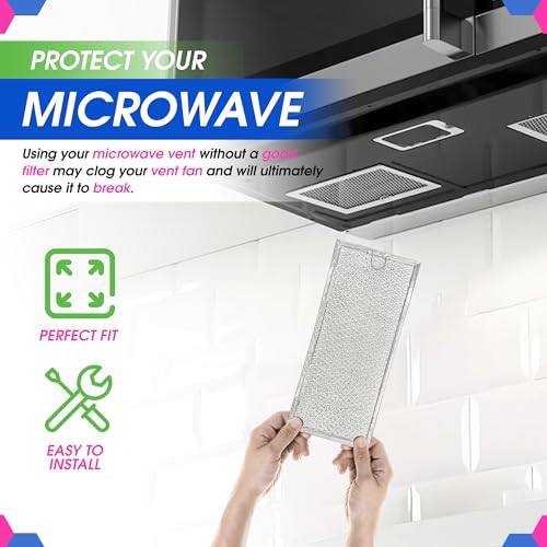 Bagean Microwave Filter Replacement 13.30” x 5.85” for 6802A 4393862 Whirlpool Microwave Filter Fits Various Brands - Aluminum Mesh Screen Grease Filter - Filters Air In Over the Range Oven Vent Fan (2-Pack) - Image 5