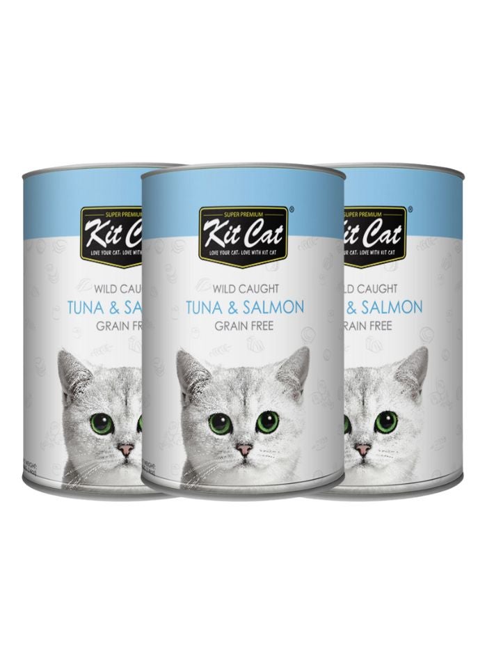 Kit Cat Wild Caught Tuna & Salmon 3 x 400g - Image 1