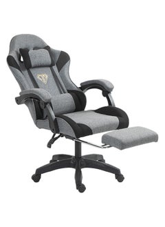Favarey Gaming Chair, Fabric Computer Chair with Footrest and Lumbar Support, Height Adjustable Game Chair with 360° Swivel Seat and Headrest and for Office or Gaming Gunny  - Image 1