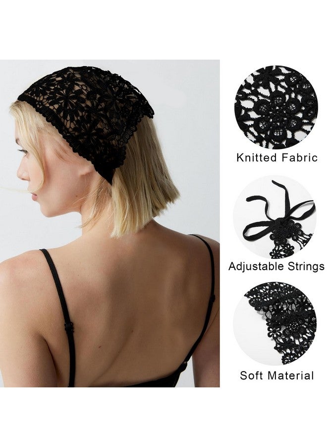 WELROG 3 Pcs Hair Scarf Hair Bandanas Chiffon Head Kerchief Vintage Knitted Headband For Women Headwrap For Girls - Image 3