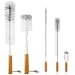 SUBEKYU Bottle Brush Baby Bottle Brush with Nipple and Straw Cleaner Set Gray White Gray White 5P - Image 2
