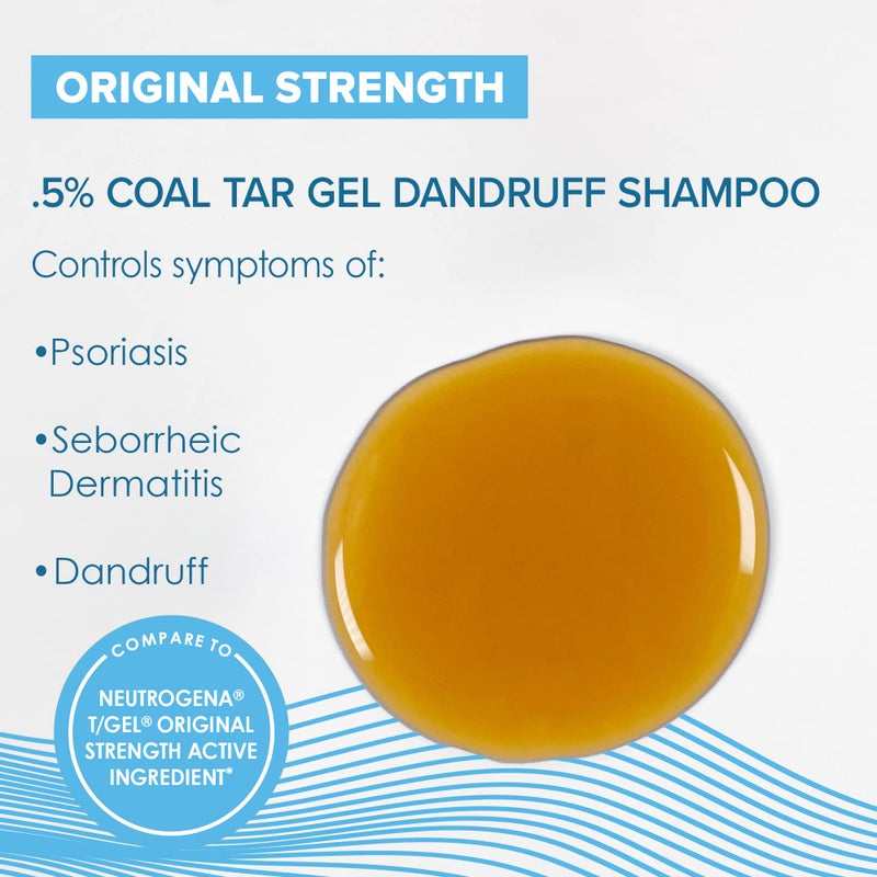 True+Real Coal Tar Therapeutic Plus Tar Gel Anti-Dandruff Shampoo 0.5% Coal Tar, 16 Fl Oz, Original Strength - Image 2