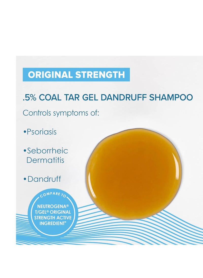 True+Real - True+Real Coal Tar Therapeutic Plus Tar Gel Anti-Dandruff Shampoo 0.5% Coal Tar, 16 Fl Oz, Original Strength - Image 1