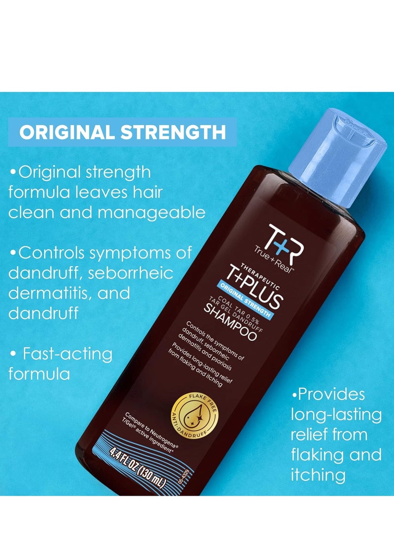 True+Real - True+Real Coal Tar Therapeutic Plus Tar Gel Anti-Dandruff Shampoo 0.5% Coal Tar, 16 Fl Oz, Original Strength - Image 1