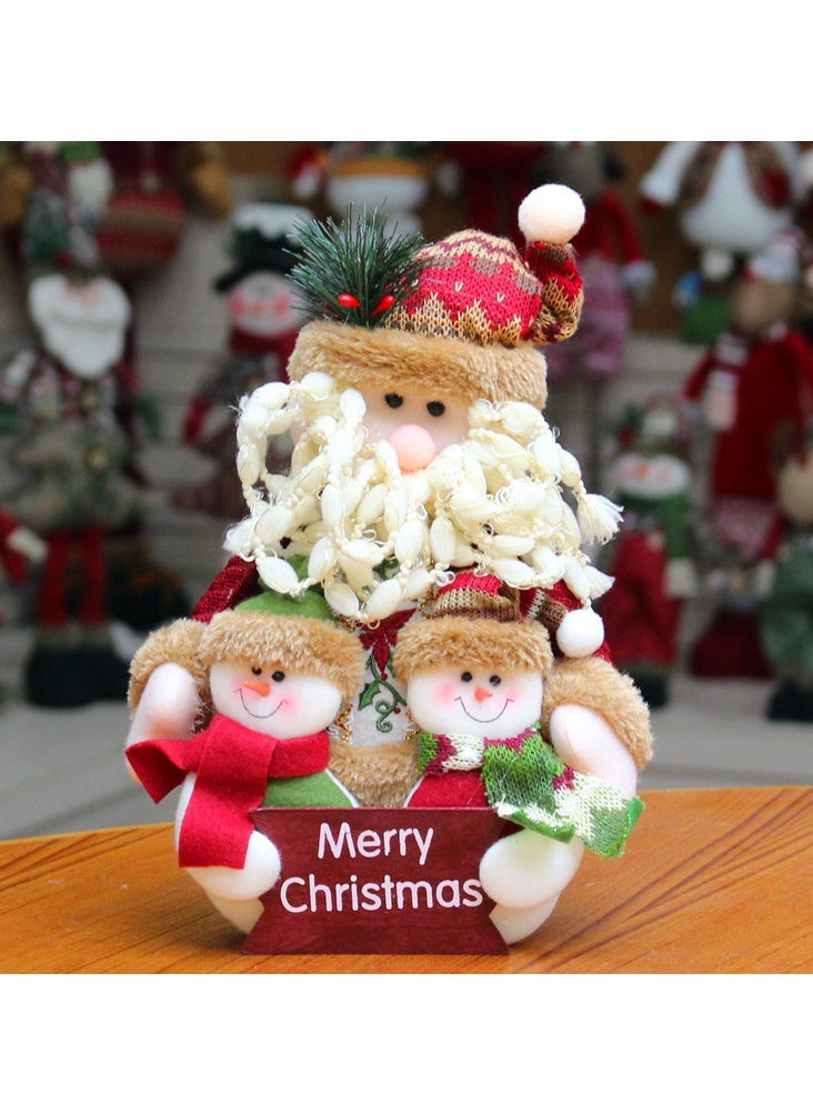 AUTOYSUR - Christmas Sitting Santa Claus Snowman Reindeer Holiday Sitting Leg Figurines Long Legs Table Fireplace Decor Home Decoration Plush Home Indoor Party Accessories (2 Pack ) - Image 1