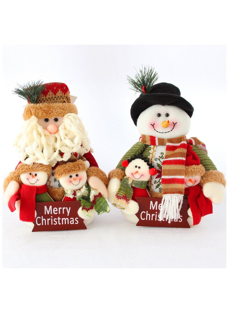AUTOYSUR - Christmas Sitting Santa Claus Snowman Reindeer Holiday Sitting Leg Figurines Long Legs Table Fireplace Decor Home Decoration Plush Home Indoor Party Accessories (2 Pack ) - Image 1