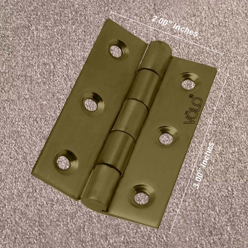 Volo Volo Premium Concealed Door Butt Hinges 3 inch x 12 Gauge25 mm Thickness Slow Motion Butt Hinge Stainless SteelColour Antique Brass Pack of 12 Pcs  - Image 2