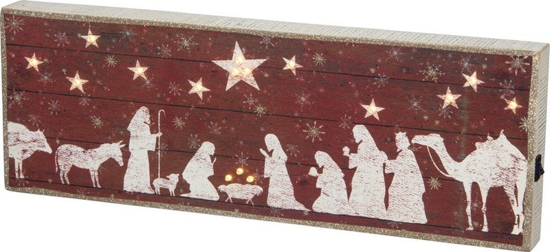 Primitives by Kathy Primitives by Kathy Rustic Christmas DecorativeSigns Nativity Scene 