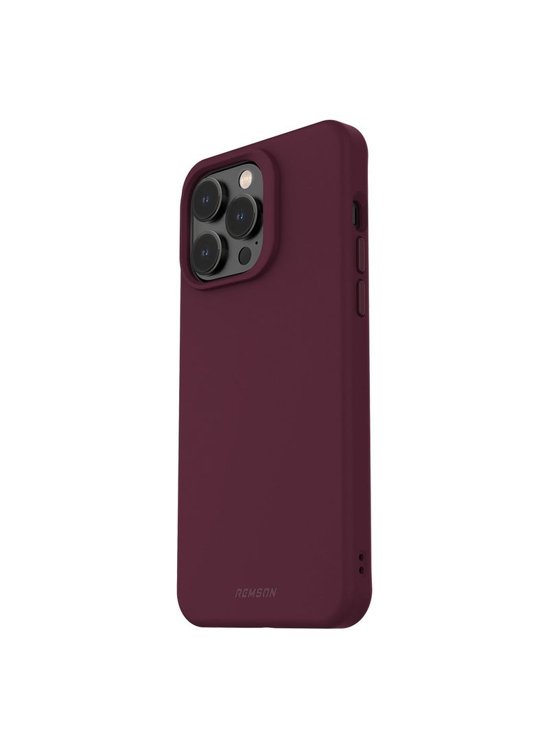 Remson Mag-X Magnetic Hybrid Protective Silicone Case  Protection For iPhone 14 Pro Max (Maroon) - Image 1