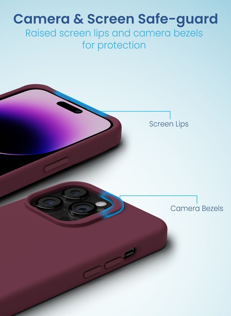 Remson Mag-X Magnetic Hybrid Protective Silicone Case  Protection For iPhone 14 Pro Max (Maroon) - Image 3
