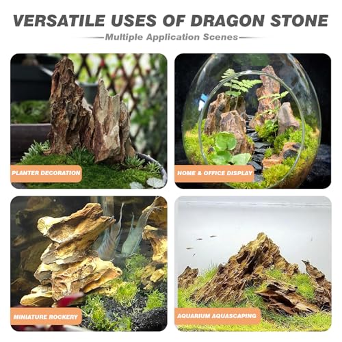 Unocho Natural Aquarium Rocks 5LB Dragon Stone Rock Decoration Aquascaping Stone for Aquariums Landscaping Model Fish Tanks Terrariums Vivariums-2-4 inches - Image 4