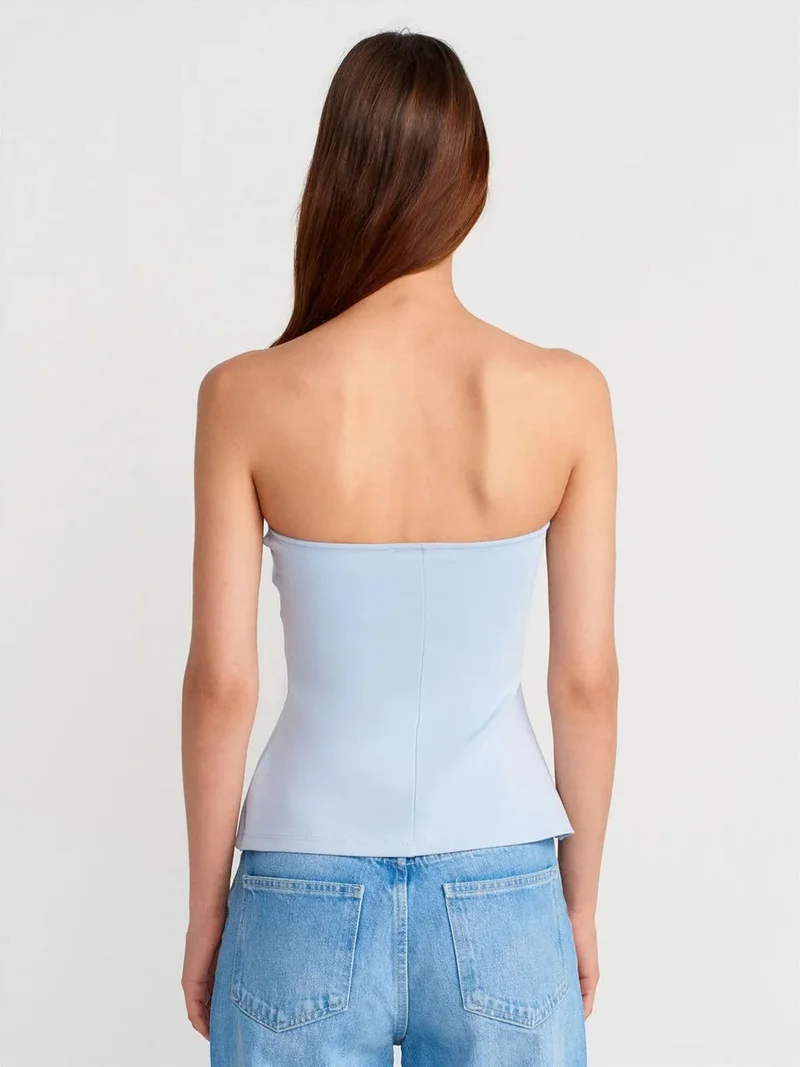ديلفين Dilvin Strapless Slim-fit Bandeau Blouse