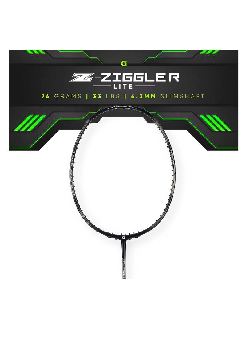 Apacs Z-Ziggler Lite Unstrung Japanese Badminton Racket with Full Cover - 33 LBS Tension, 78g Lightweight, 6.2 mm Slim Shaft, 3 3/8 inches Grip Size  - Image 2