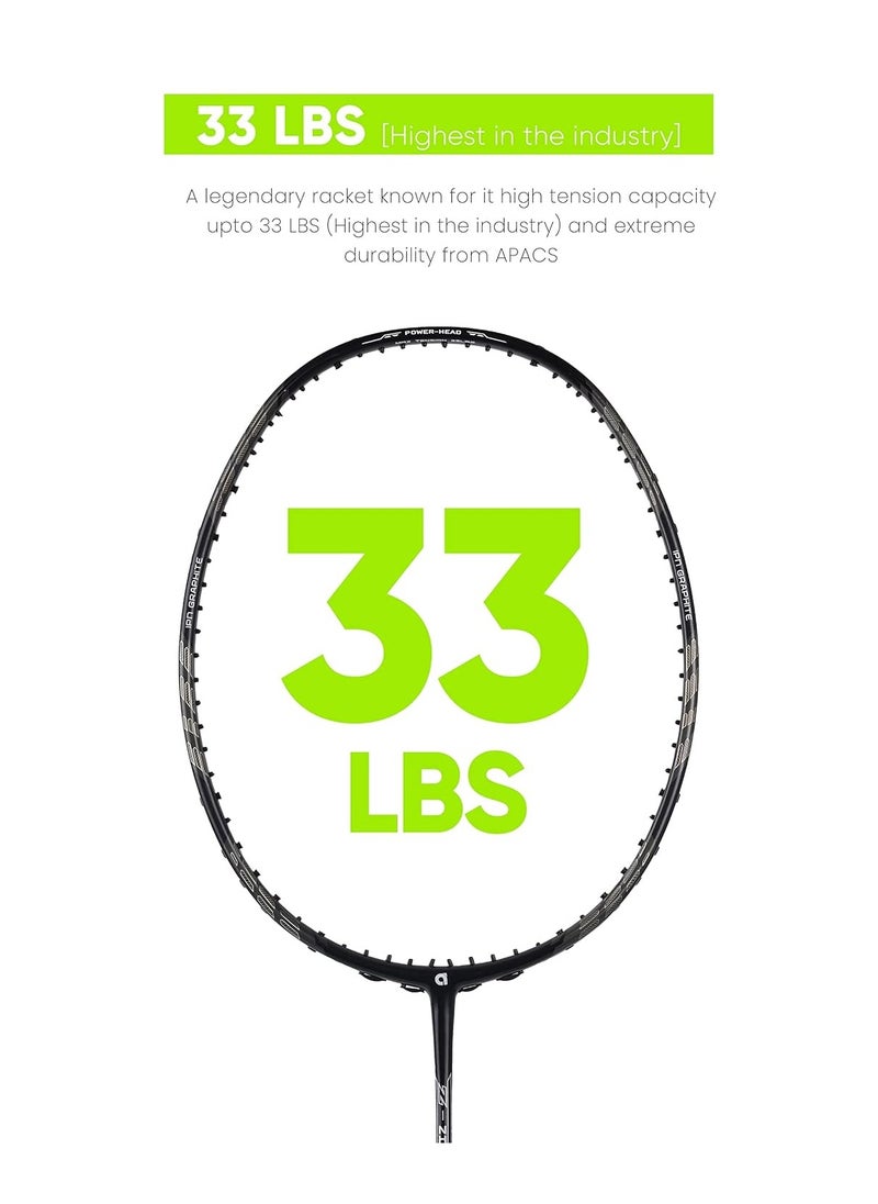 Apacs Z-Ziggler Lite Unstrung Japanese Badminton Racket with Full Cover - 33 LBS Tension, 78g Lightweight, 6.2 mm Slim Shaft, 3 3/8 inches Grip Size  - Image 3