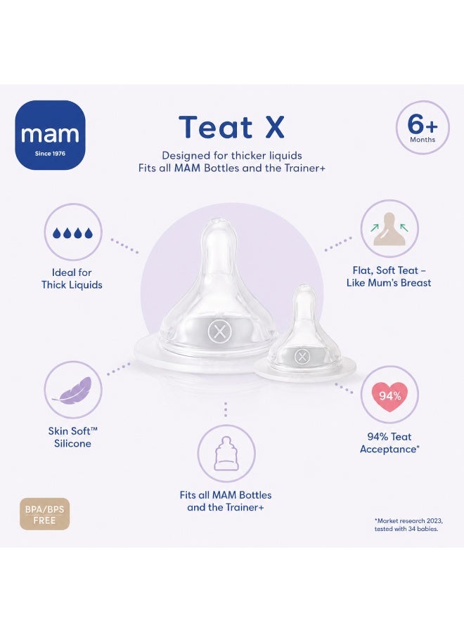 MAM SkinSoft Silicone Bottle Teats, Size 3 Fast Flow, Pack of 2 - Image 3