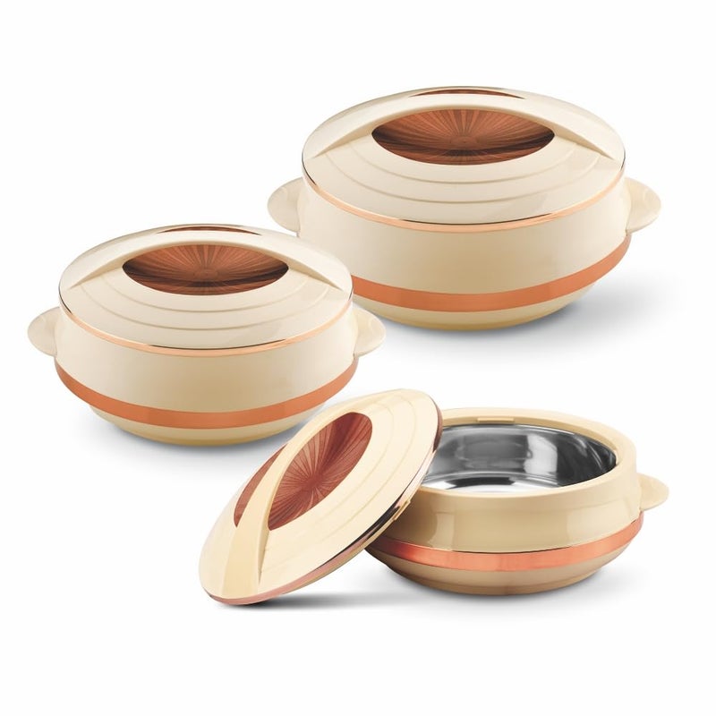 Asian Olympic Inner Steel Casserole 1200 1600 2500 ml Gift Set of 3PU Insulated BPA Free Odour ProofIdeal for Chapatti Roti Serving Casserole - Image 3