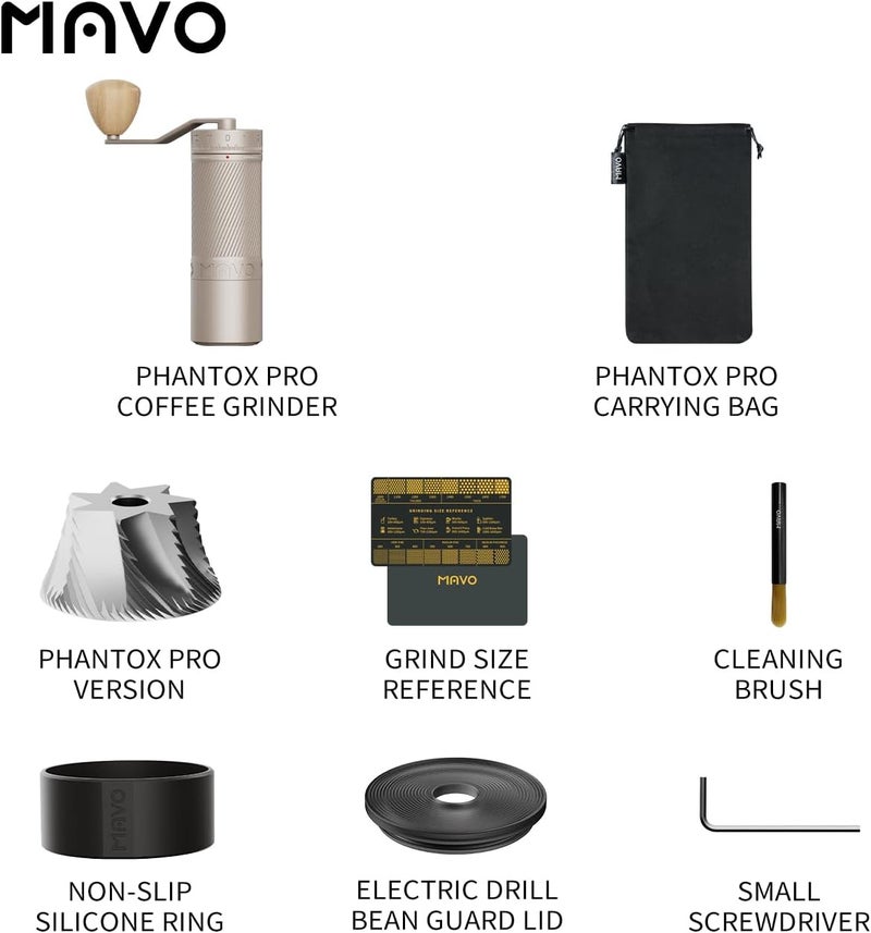 MAVO Phantox Pro Manual Coffee Grinder, Burr Coffee Grinder, Self-developed Starblande 45mm Super Grinding Core, Unique Upper Adjustment - Perfect from Espresso to Pour Over - Home, Campe and Gift - Image 2