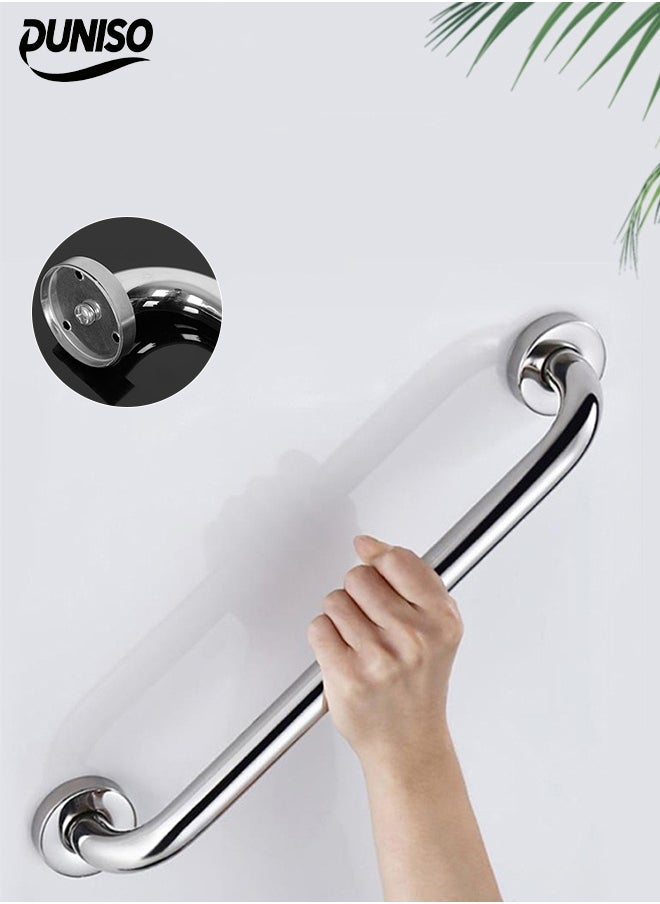 DUNISO Stainless Steel Bathroom Grab Bar，Anti Slip Thicken Stainless Steel Bathroom Bathtub Grab Towel Bar，Safety Hand Rail for Bath Shower Toilet for The Elderly Disabled，Length 43.5cm，Silver  - Image 1