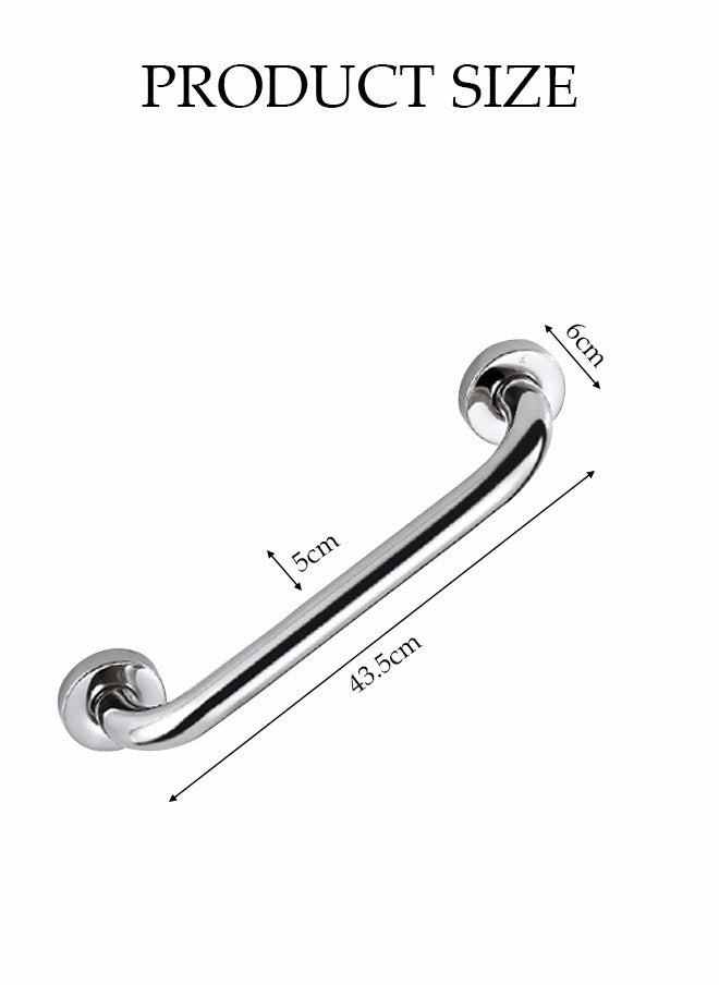 DUNISO Stainless Steel Bathroom Grab Bar，Anti Slip Thicken Stainless Steel Bathroom Bathtub Grab Towel Bar，Safety Hand Rail for Bath Shower Toilet for The Elderly Disabled，Length 43.5cm，Silver  - Image 2