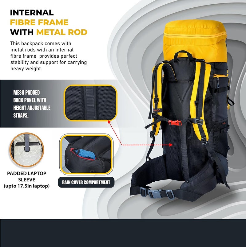 Trawoc حقيبة ظهر سفر TRAWOC AEROFIT 60L - Image 5