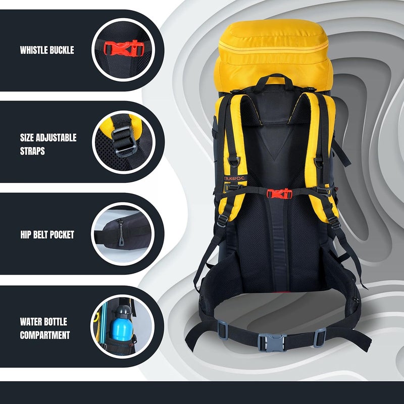 Trawoc حقيبة ظهر سفر TRAWOC AEROFIT 60L - Image 3