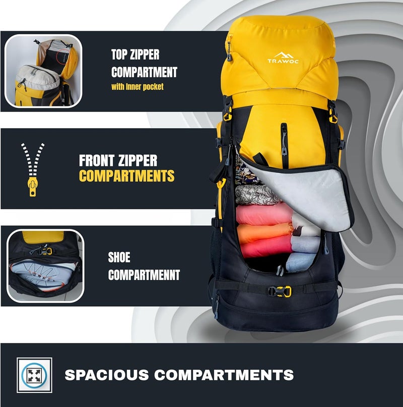 Trawoc حقيبة ظهر سفر TRAWOC AEROFIT 60L - Image 4